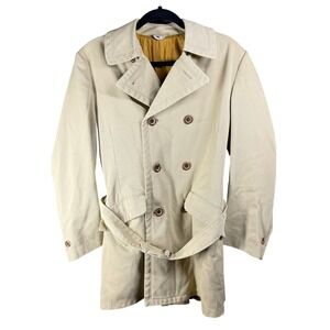 Vintage Great Western Robitshek-Schneider Minneapolis Trench Coat Tan Mens 36